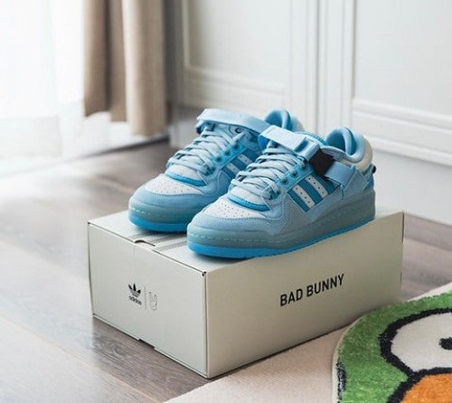 Adidas x Bad Bunny Forum Buckle Low "Blue Tint" With Extra Laces, Soft Cover and Og Box Packing