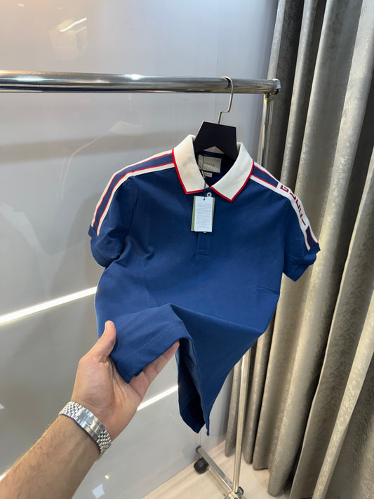 Gucci Petrol Blue Premium Smart Fit Polo T-Shirt