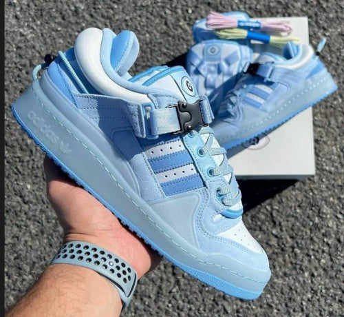 Adidas x Bad Bunny Forum Buckle Low "Blue Tint" With Extra Laces, Soft Cover and Og Box Packing