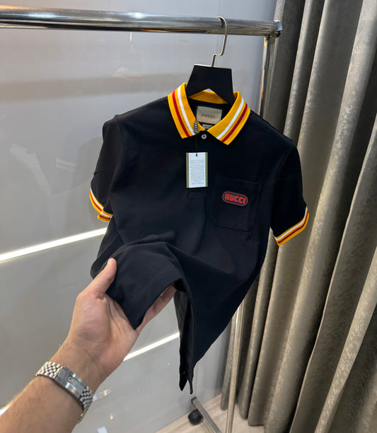 Gucci Black Premium Smart Fit Polo T-Shirt