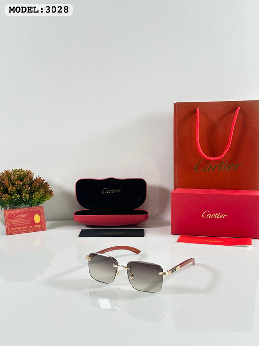 Cartier Gold Brown (3028) Sunglass With Og Box and Packing