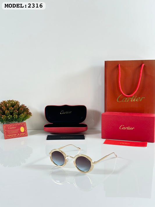 Cartier Gold Blue (2316) Sunglass With Og Kit And Packing