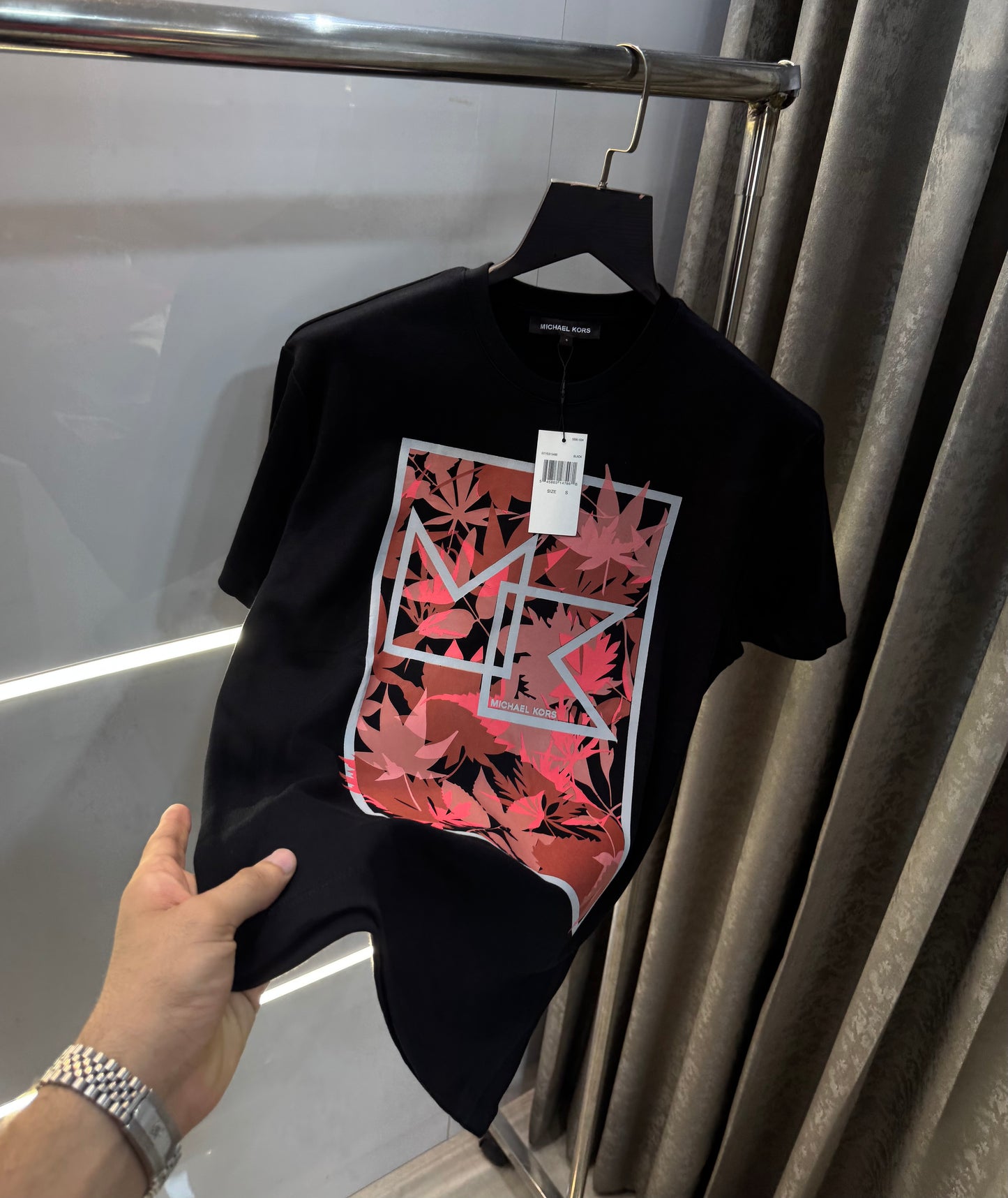 Michael Kors Black Logo Print Premium Smart Fit T-Shirt