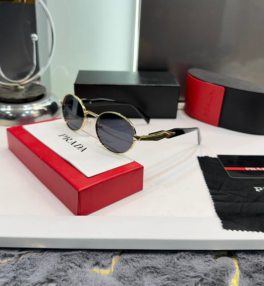 Prada Milano Black Gold Luxury Shade With Original Packing Store Article