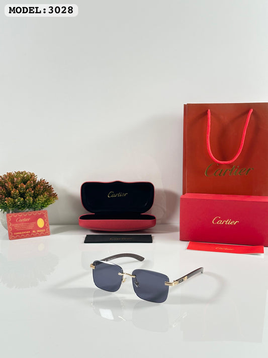 Cartier Gold Black (3028) Sunglass With Og Box and Packing