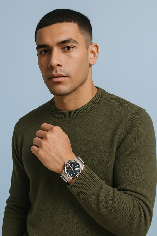 Stylicaa Classic Silver Black Automatic Watch